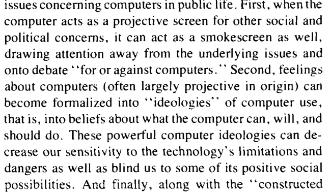 "Computer as Rorschach" Sherry Turkle